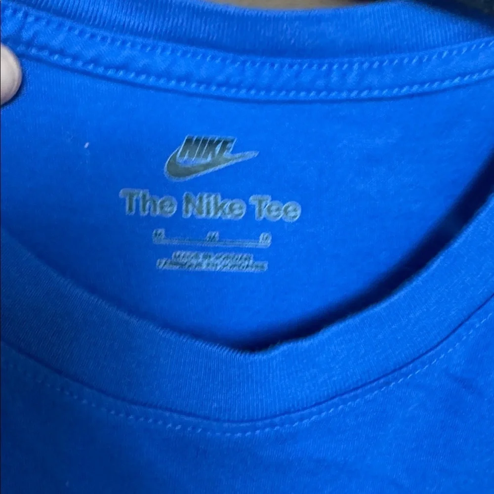 Nike Royal Blue Women’s Tee with White Logo size Medium